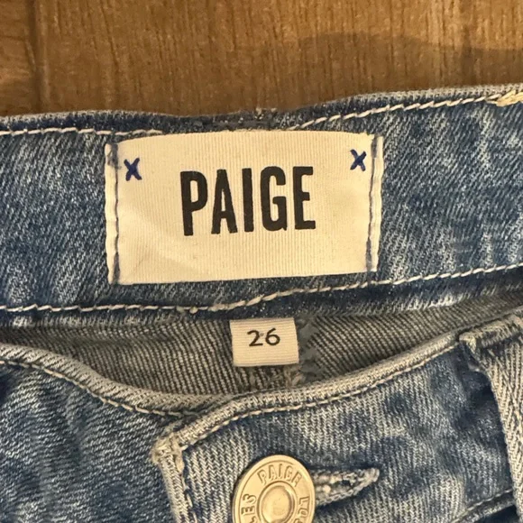PAIGE Classic Blue Straight Leg Jeans - Picture 2 of 4